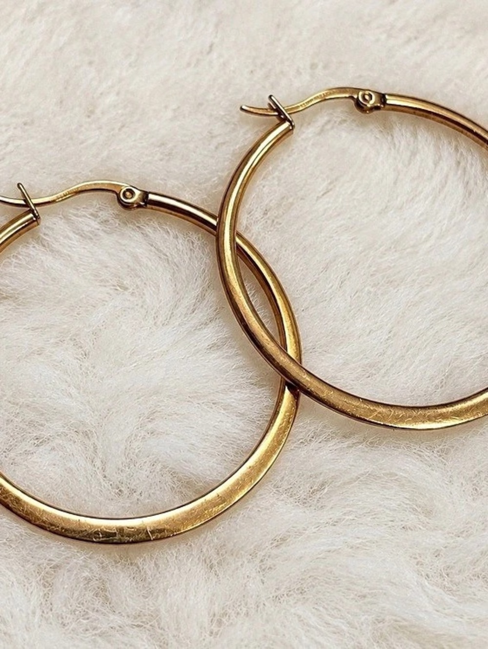 Sterling Silver Gold-Tone Hoop Earrings Like New
